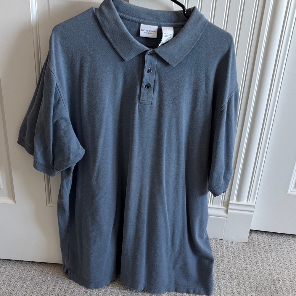 Sonoma Men's Slate Blue Polo Shirt Size XLT